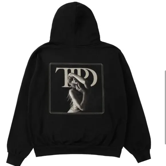 The Tortured Poets Department Spotify Exclusive Black Hoodie Taylor Swift XL - Picture 4 of 5